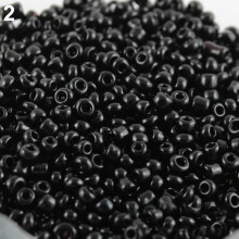 Perles d'espacement noires 2 mm, 1200 pièces