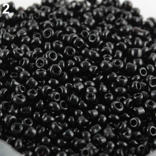 Perles d'espacement noires 2 mm, 1200 pièces