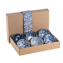 Zykphao Ceramic Dipping Bowls, Japanese Pottery Bowl with Gift Box, Ceramic Soup Bowls, Porcelain Serving Bowls for Rice, Cereal, Dessert?Soup,