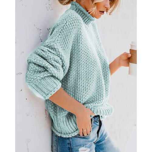 Pull col roulé femme manches longues XL 2