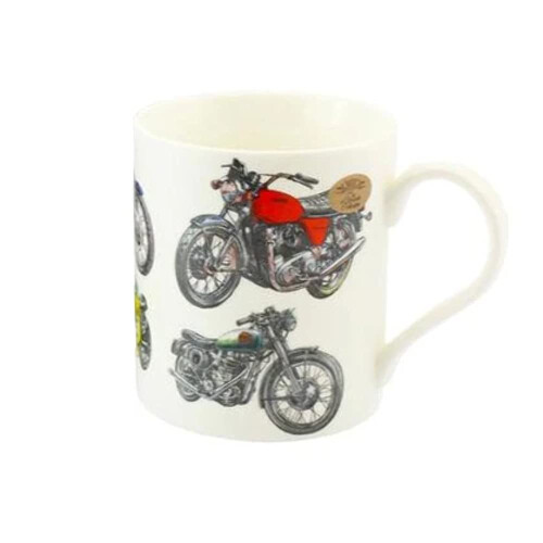 MugBug Classic Motorbikes Mug Gift Boxed, White