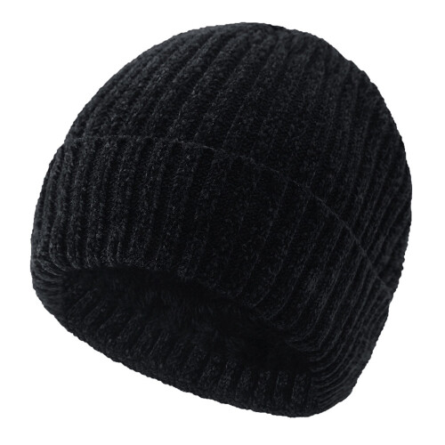 Bonnet unisexe en maille doublée sherpa