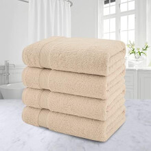 Ręcznik kąpielowy z tureckiej bawełny, 27 x 54 cale, 4 sztuki, beżowy