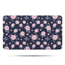 Tapete de banheiro floral antiderrapante em microfibra, 43 x 76 cm (17 x 30 polegadas)