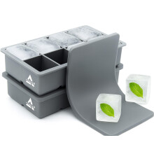 HANMAR? Large ice Cube Moulds (Pack of 2) Reusable BPA-Free Silicone - Easy Release Stackable - Makes Slow Melting 16 Pieces 2 Inch Giant Cubes -