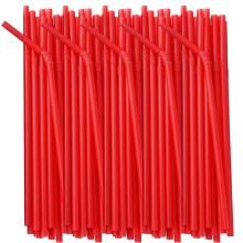 Lot de 200 pailles flexibles en plastique, extra longues, colorées, jetables et fantaisie pour les fêtes.