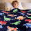 Couverture dinosaure phosphorescente pour enfants 127 cm x 152 cm 3