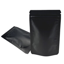 WACCOMT Pack 50pcs 8.5x13cm Matte Black Resealable Zipper Lock Food Storage Bags Mylar Aluminium Foil Stand Up Pouches Bags Smell Proof Heat Sealable