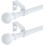 Hvitt gardinstangsett 81,5 cm kraftig metall 1