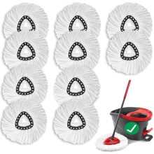 Paquete de 10 cabezales de fregona giratoria de microfibra