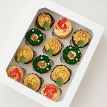 PACKARDI Pack of 10 White Cupcake Boxes 12 Hole with Window Including Stickers ? Unique Cup cake Box with Auto Popup Perfect for Party Muffins,