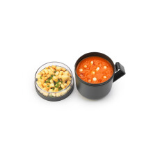Brabantia - Make & Take Soup Mug 0.6L - with Screw-On Toppings Container (180 ml) & Handle - Leakproof - Large Opening - Suitable for Freezer -