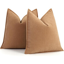 Kissenbezüge aus Chenille in Armeegrün, 50 x 50 cm, 2er-Set, weich und luxuriös für Sofa, Bett und Zuhause