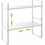 Expandable Cabinet Shelf Organizer Rack, Stackable Kitchen Counter Storage Shelves Stand, Adjustable Height Pantry Shelf Spice Rack (White, 2 Pack) 1