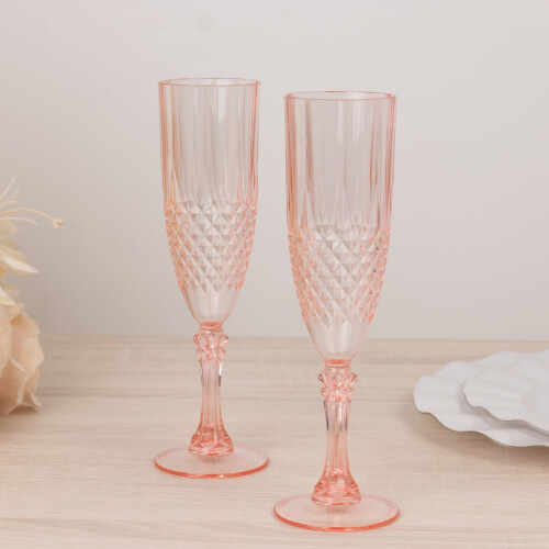 BalsaCircle6Transparent Blush Κρυστάλλινα πλαστικά ποτήρια σαμπάνιας μιας χρήσης για πάρτι 1
