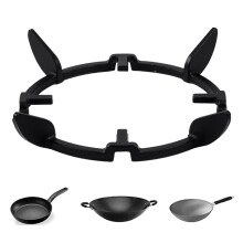 Omevett Wok Ring, Cast Iron Ring Pan Support Stand, Wok Stand for Gas Hob, Wok Support Ring Universal for Kitchen Wok Gas Hob and Cookers, 17cm