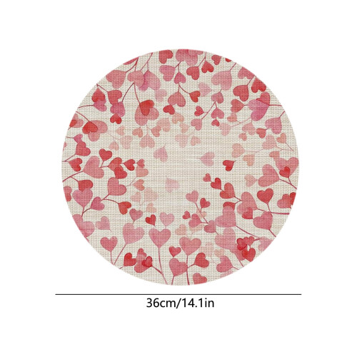 Heart-Shaped Linen Placemat 36 cm 1 Pack 2
