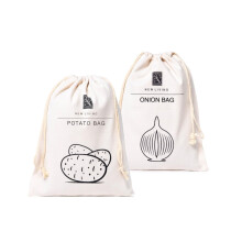 Potato Bag & Onion Bag, Linen Cotton Material, Onion Storage and Potato Storage, Eco Product, by New Living, Food Storage Bag, 30 * 40cm