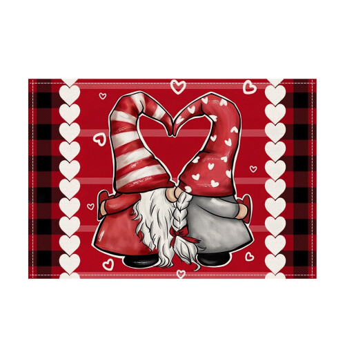 Valentine's Day polyester placemats washable reusable 4 pcs 1