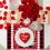Valentine's Day polyester placemats washable reusable 4 pcs 6