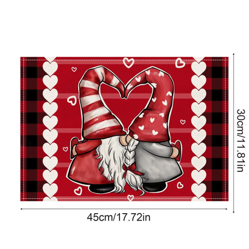 Valentine's Day polyester placemats washable reusable 4 pcs 2