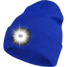 Gorro de punto LED con luz, linterna frontal recargable, compatible con correr/senderismo/acampar, gorro de invierno unisex.