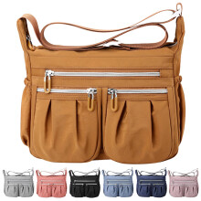 Crossbodytas voor dames met meerdere ritsvakken, middelgrote schoudertas, handtas, casual tas voor dagelijks gebruik, ideaal voor studenten, zwart.