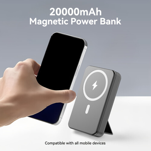 Μαγνητική μπαταρία φόρτισης 20000mAh με οθόνη LED και βάση, γρήγορη φόρτιση πολλαπλών 1