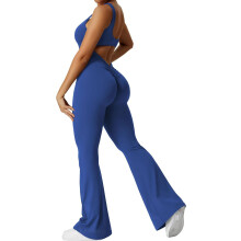 Combinaisons de sport évasées pour femmes, sexy, dos nu, moulantes, effet push-up, style yoga, dos en V, Lizvette
