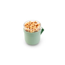 Brabantia - Make & Take Soup Mug 0.6L - with Screw-On Toppings Container (180 ml) & Handle - Leakproof - Large Opening - Suitable for Freezer -