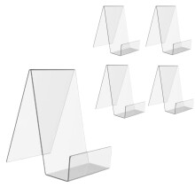Clear Acrylic Book Stand with Ledge, Transparent Book Holder Display Stand for Displaying Pictures, Books, Cookbooks, Menus, Music Sheets, CDs,