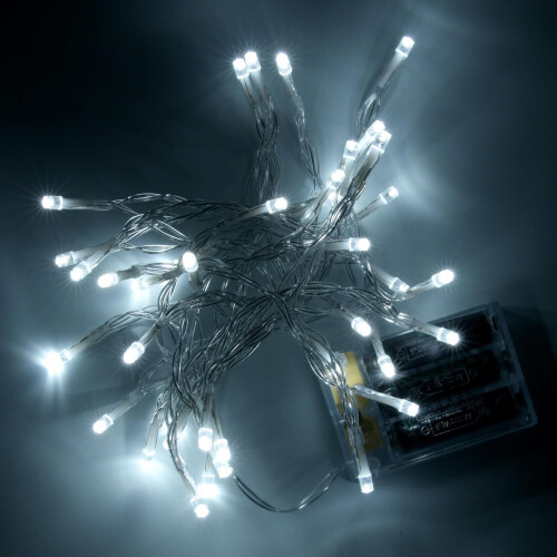 10ft Λειτουργεί με μπαταρία 30 LED δροσερά λευκά φώτα νεράιδας, αδιάβροχο λαμπυρίζον 1