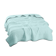 Couette d'été légère et respirante en coton lavé à l'eau - Lavable en machine, idéale par temps chaud, 99 x 150 cm - Verte