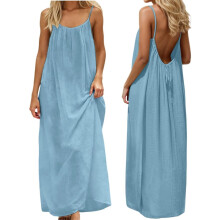 Women's backless cami dress summer sleeveless lounge dress