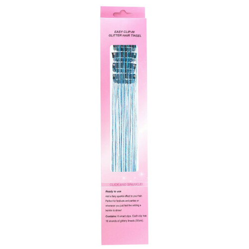 12-delte glitter clip-in hårextensions 20 tommer 1