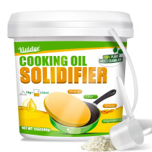 Natural Cooking Oil Solidifier Powder 340g - 100% Plant-Based Oil Hardener, Solidifies Up to 2.25 Gallon (34 Cups) of Fry Oil - Grease Solidifier