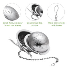 Lot de 2 infuseurs à thé en acier inoxydable avec boule et filtre à thé en maille pour feuilles de thé en vrac