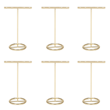 6x Øreringe Display Stand Guld Rack T-Form Showcase Gylden Stor