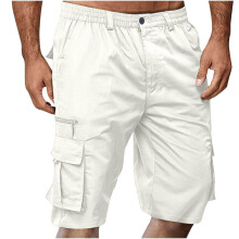Cargo shorts voor heren, geschikt voor de lente – Lichtgewicht, sneldrogend, knielengte, met zakken, ideaal voor vissen, wandelen, kamperen, reizen