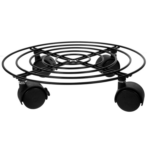 Gas Bottle Holder Stand Replacement Propane with Wheels Black