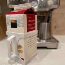 Dishwasher-Safe Ergonomic Milk Carton Holder, Anti-Slip Base, Food-Grade PLA for Half-Gallon Bottles, 3D-Printed Rust-Resistant Organizer