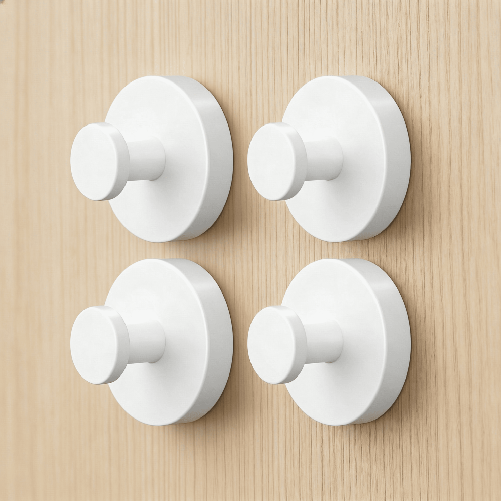 Shower Hooks With Suction Cups For Glass, 4-Pack White 9377112897622