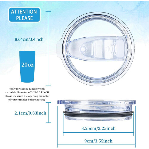 RUseeN2-PackΚαπάκια ποτηριών 20oz, Συρόμενα καπάκια που δεν χύνονται, συμβατά με κούπες ID 1