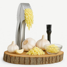 Upgraded Garlic Press ? No Peeling Required, Heavy Duty Garlic Crusher & Mincer Stainless Steel?Rustproof, Easy Clean, Dishwasher Safe ? Multiple