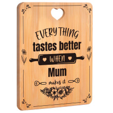Gifts for Mum Mothers Day, Birthday Gifts for Mummy - Engraved Bamboo Cutting Board - Mum Gifts from Daughter Son, Mother Birthday Presents, Mothers