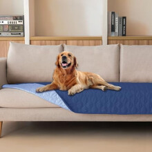 Double-Sided Waterproof Dog Blanket, Reversible Pet Bed Cover for Couch, Sofa, Car – Dark/Light Navy, 30x80", Pack of 1