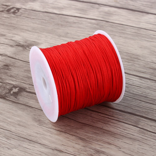 Fdit 100M X 0.8mm Nylon Chinese Knot Cord Rattail Macrame Thread String Red 1