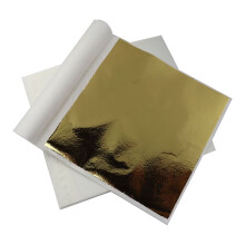 100 Sheets Imitation Gold Foil Metallic Foil Squares Sliver Alloy Foil for Gilding Art Nail Decoration DIY Resin Candle Plaster Craft