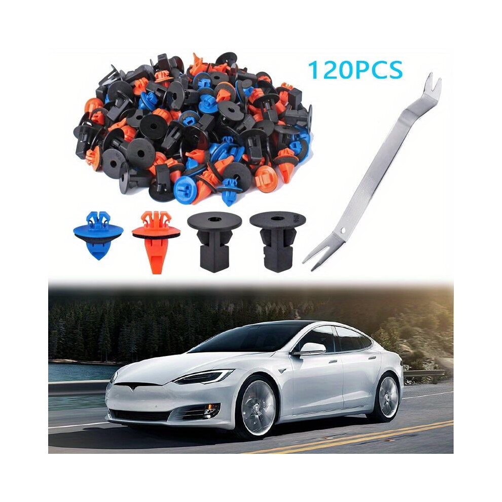 120Pcs Fender Flare Clips Compatible With Toyota 4Runner, Tacoma, Rav4 (Replaces 75495-35010, 75397-35010, 90189-06013, 90189-06065) Blue/Orange 9152228193550