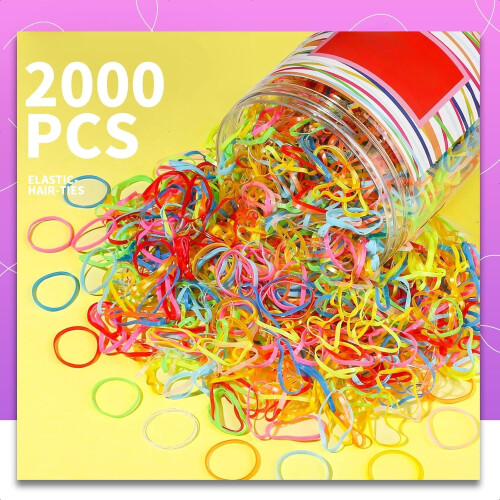 Elastici trasparenti per capelli, 2000 mini elastici per capelli, fermagli per capelli, elastici morbidi per capelli, larghezza 2 mm e lunghezza 30 mm 1